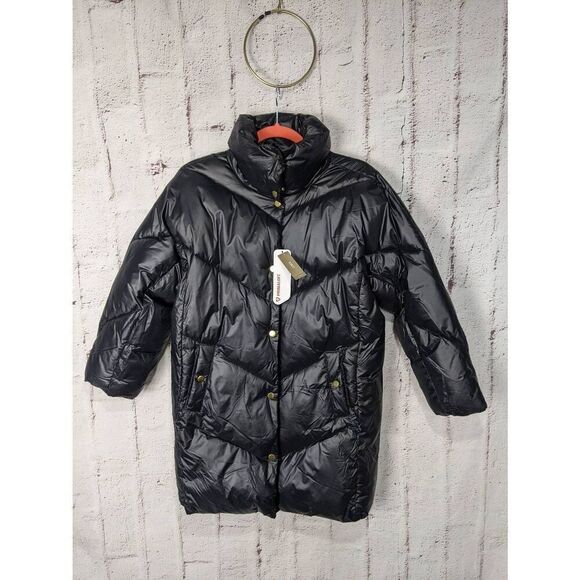 J. Crew Signature Women Puffer Coat ‘Villa’  Primaloft Black Long Jacket Sz XS N - Picture 1 of 10